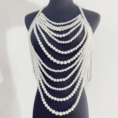 Banquet Dress Accessories Fashion Sweater Chain Beaded Necklace Small Accessories