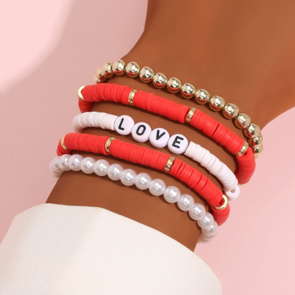 Colorful soft ceramic retro temperament pearl soft ceramic bracelet bracelet bracelet bracelet