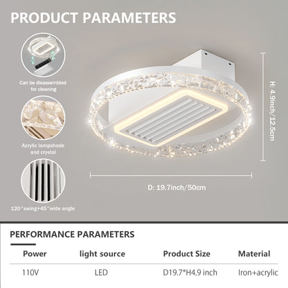 Bladeless Fan Lamp With Lights Dimmable  LED