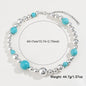 Elegant Turquoise Beaded Necklace For Women Europe And America Cross Border Fashion Beaded