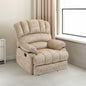 Large Manual Recliner Chair in Fabric for Living Room, Beige