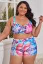 Plus Size Drawstring Detail Two-Piece Swimsuit