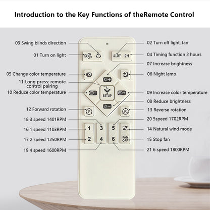 Bladeless Fan Lamp With Lights Dimmable  LED