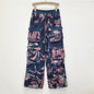 Retro street multi pocket camouflage work pants, long pants, straight leg mop jeans, wide leg pants, women's fashion