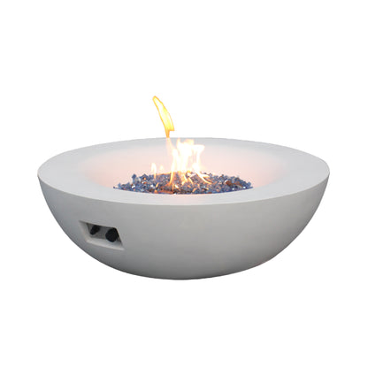 42 Inch Outdoor Concrete Propane gas Fire Pit bowl in Antique white color