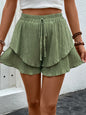 Perfee Tied Layered High Waist Shorts