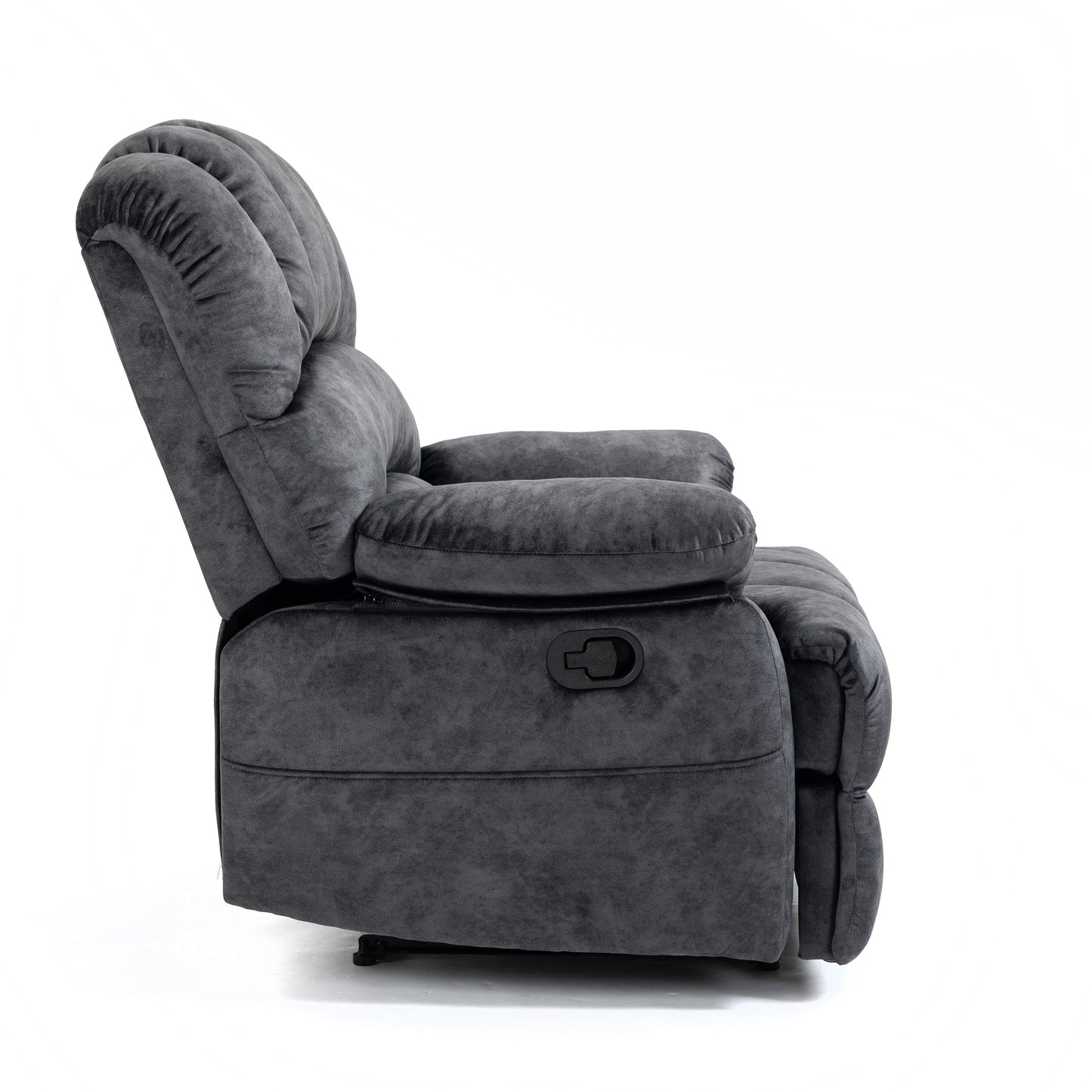 Large Manual Recliner Chair in Fabric for Living Room, Gray