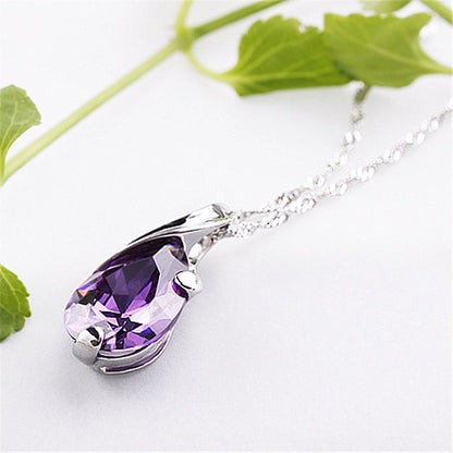 Amethyst Drop-Shaped Angel Tear Pendant Pendant