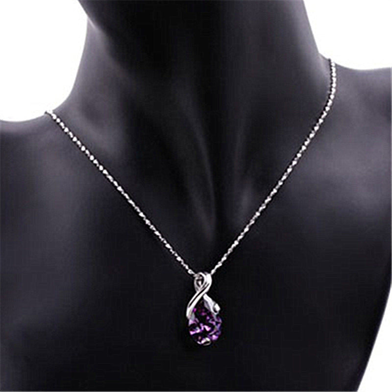 Amethyst Drop-Shaped Angel Tear Pendant Pendant