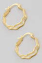 Fame Double Wavy Pincatch Hoop Earrings