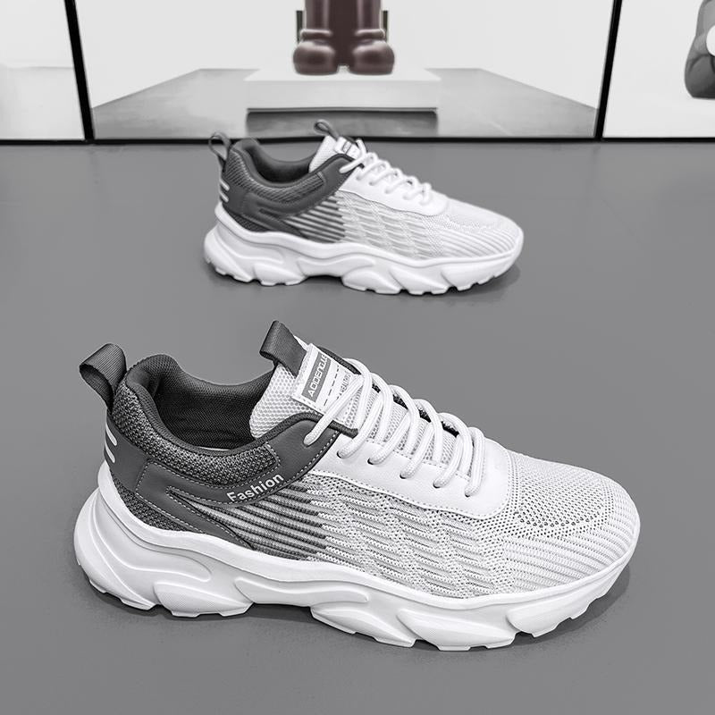 Men's Shoes with Breathable Mesh Surface In Summer, Running, Leisure, and Small White Trendy Shoes That Increase Height