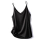 V-neck one-shoulder suspender women's satin solid color all-match small vest