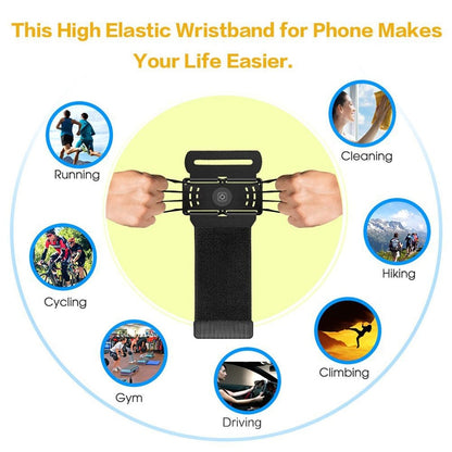 180 Degree Rotatable Running Wristband Phone Case Arm Band Sport Cycling Gym Wristlet Belt Armband Bag