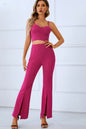 Sweetheart Neck Sports Cami and Slit Ankle Flare Pants Set