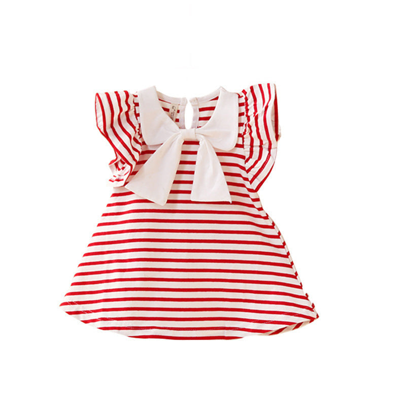 Children's Clothing 0-3 Years Old Striped High-quality Cotton Dress