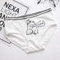 Simple Black And White Cute Cartoon Underwear Ladies Mid Waist Sheath Breathable Underwear For Women Cotton Crotch