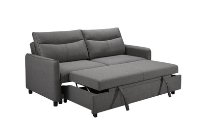 3 in 1 Convertible Sleeper Sofa Bed Modern Fabric Loveseat Futon Sofa Couch w/Pullout Bed Grey