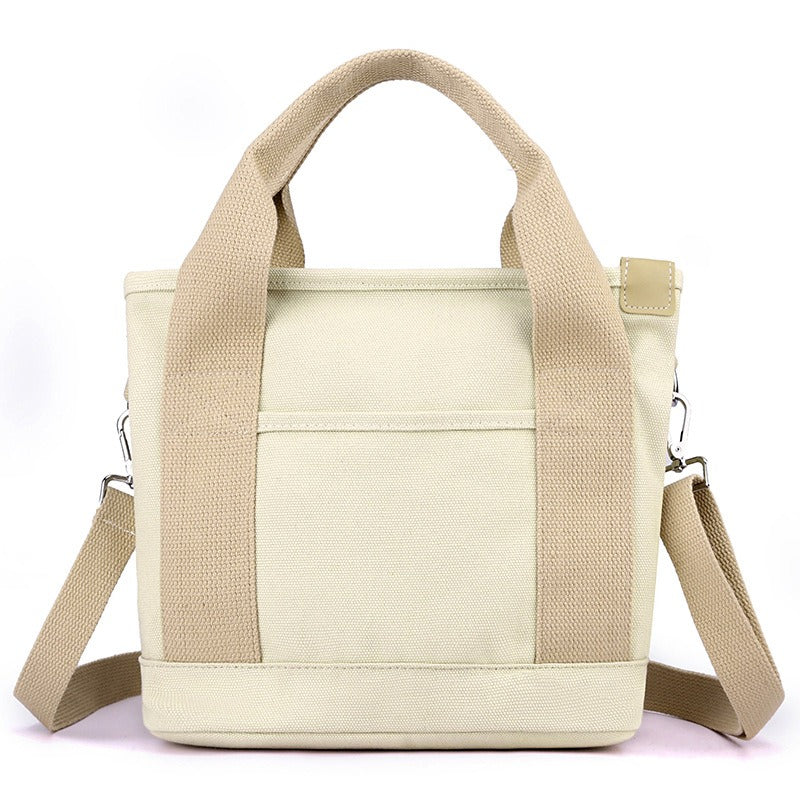 Canvas bag casual versatile shoulder bag ladies fashion commuter bag multi-function messenger bag trendy handbag