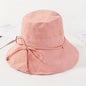 Hat Ladies Summer Cloth Hat Solid Color Cotton And Linen Fisherman Hat Basin Hat Folding Outdoor Sunscreen Big-Brimmed Sun Hat