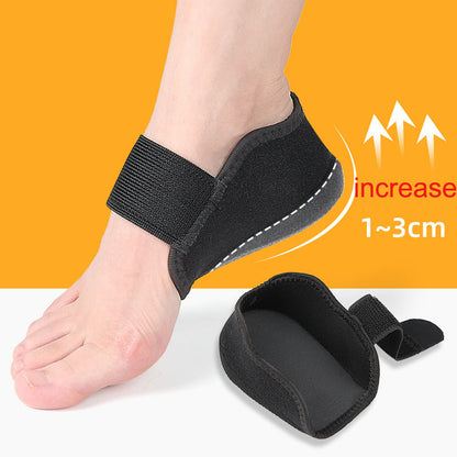 Height increasing heel cover, heel protection cover, shock-absorbing and pressure relieving Velcro heel