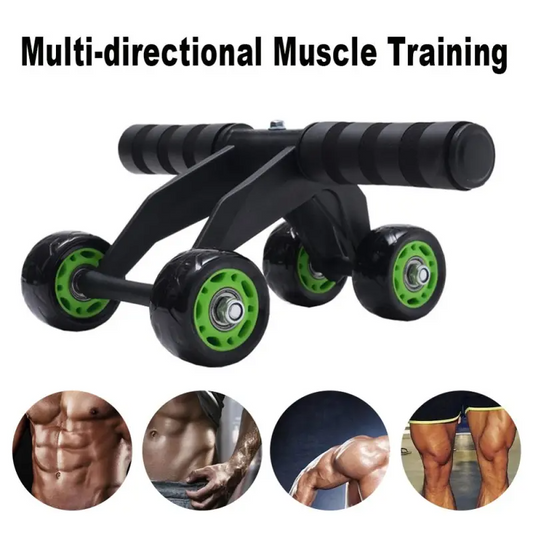 New Design Foldable Abs Plastic Abdominal 4 Wheel Exercise Wheel Abdominal Set Kit Gym Equipment