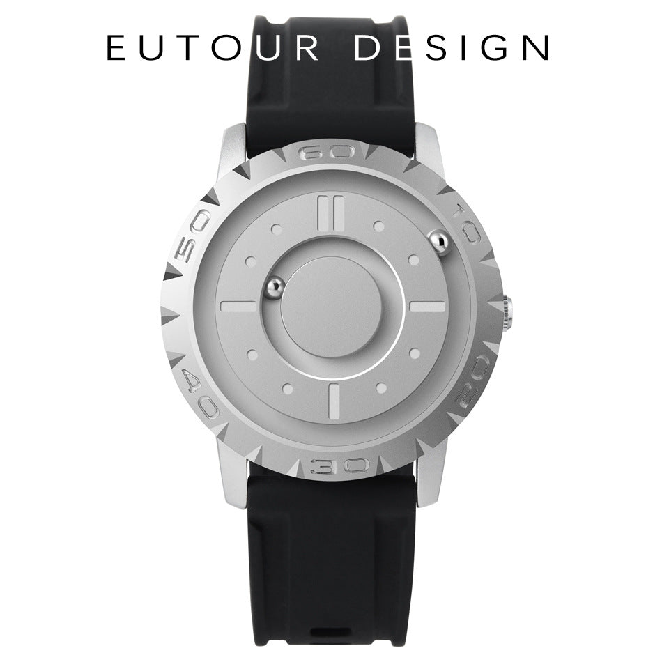 EUTOUR Magnetic Ball Men's Personality Creative Watch Tide Black Technology Cool Concept Frameless Design Watch