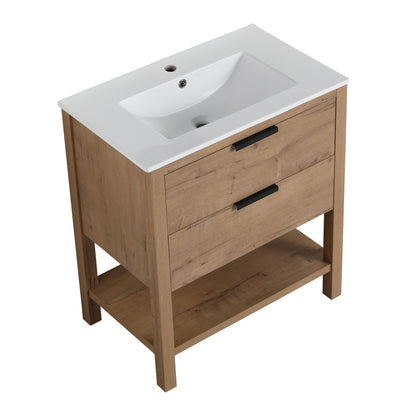 30 Inch Bathroom Vanity Plywood With 2 Drawers-BVB01030IMO-BL9075B