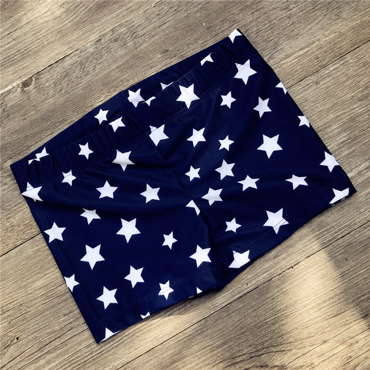 Children's Swimming Trunks Five-star Print Boxer