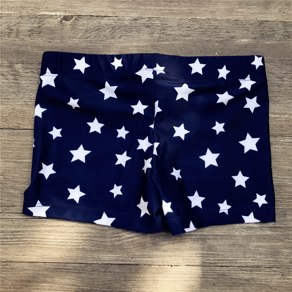 Children's Swimming Trunks Five-star Print Boxer