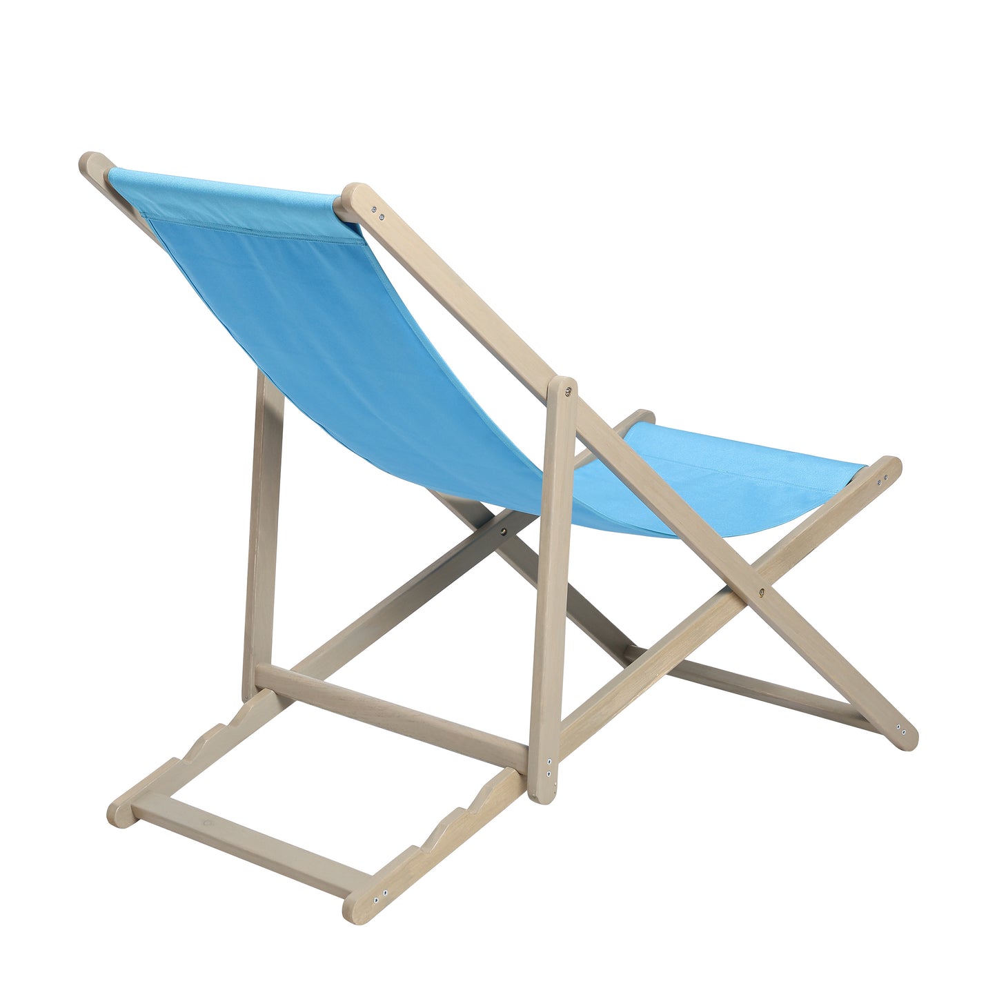 Beach Sling Patio Chair Set of 2,Wooden Folding Outdoor Chairs for Outside 3 Level Height Adjustable, Portable Reclining Beach C