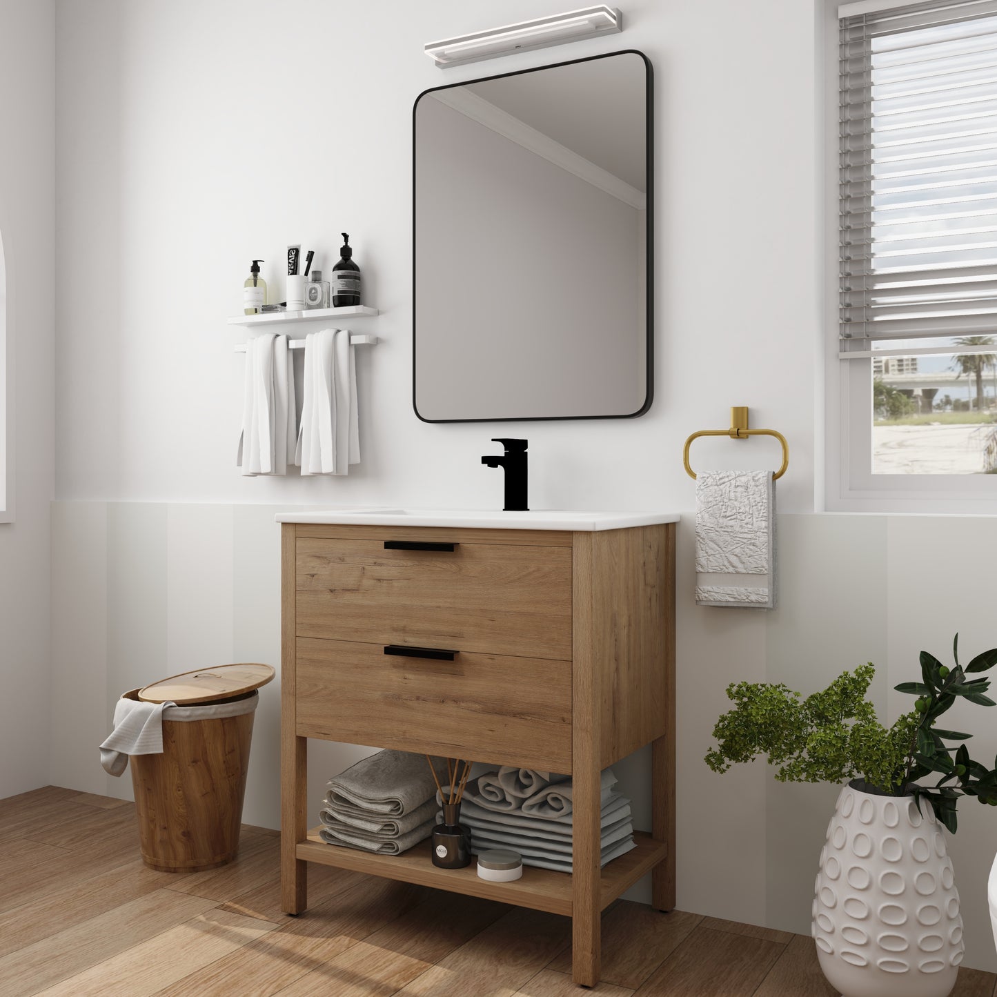 30 Inch Bathroom Vanity Plywood With 2 Drawers-BVB01030IMO-BL9075B