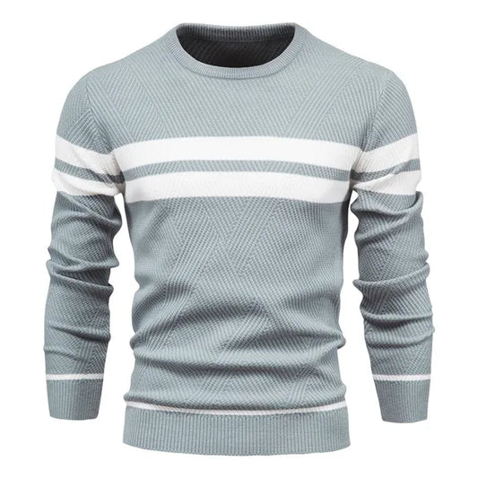 New Autumn Pullover Men's Sweater O-neck Patchwork Long Sleeve Warm Slim Sweaters Men Casual Fashion Sweater Men Clothing