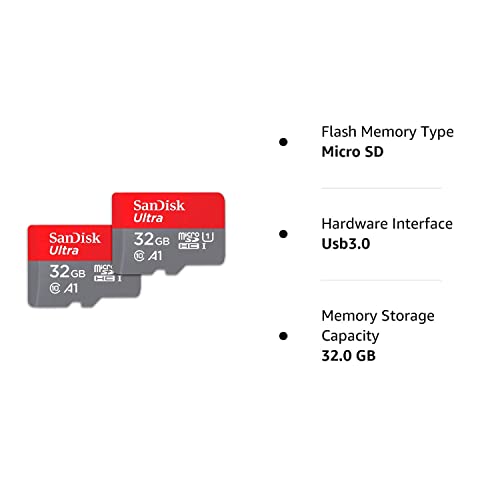 SanDisk 128GB Ultra microSDXC UHS-I Memory Card with Adapter - Up to 140MB/s, C10, U1, Full HD, A1, MicroSD Card - SDSQUAB-128G-GN6MA [New Version]