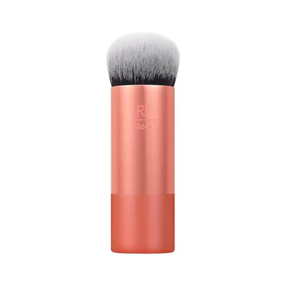 Real Techniques Glow Round Base Makeup Brush, For Liquid & Cream Makeup, Flat Top Foundation Brush For Buffing & Blending Up Coverage, Dense Synthetic Bristles, Vegan & Cruelty Free, 1 Count