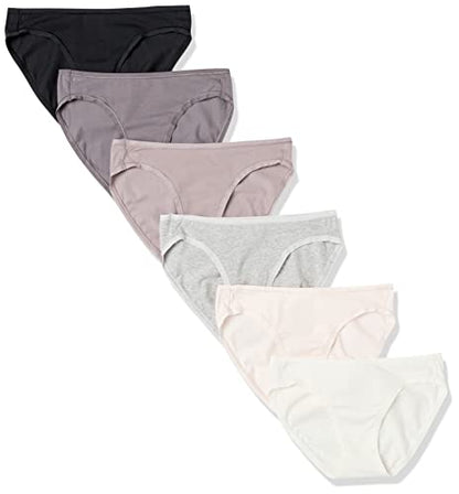 Amazon Essentials Women's Cotton Bikini Brief Underwear (Available in Plus Size), Multipacks