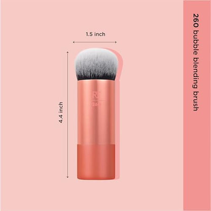 Real Techniques Glow Round Base Makeup Brush, For Liquid & Cream Makeup, Flat Top Foundation Brush For Buffing & Blending Up Coverage, Dense Synthetic Bristles, Vegan & Cruelty Free, 1 Count