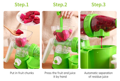 Multi Functional Manual Rotary Juicer Household Kitchen Manual Pulp Separation Juicer Small Portable Food Processor