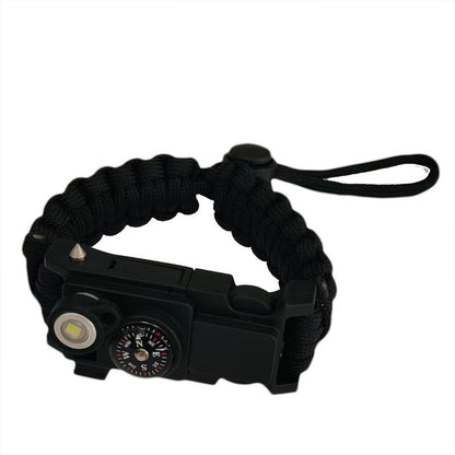 Umbrella rope bracelet, outdoor life-saving supplies, multifunctional small knife, broken window bracelet, LED light, outdoor