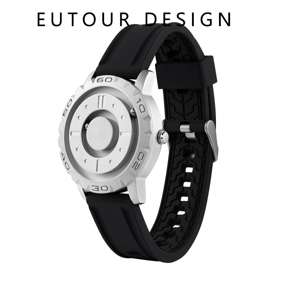 EUTOUR Magnetic Ball Men's Personality Creative Watch Tide Black Technology Cool Concept Frameless Design Watch