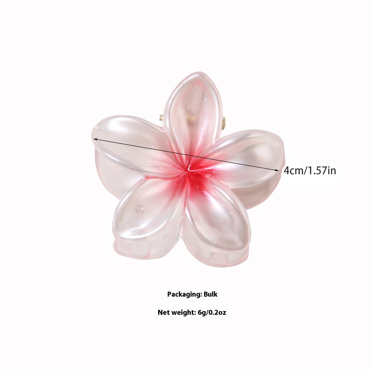 Small Size 4cm Pearlescent Flowers Barrettes Sweet Plumeria Rubra