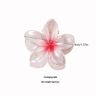 Small Size 4cm Pearlescent Flowers Barrettes Sweet Plumeria Rubra