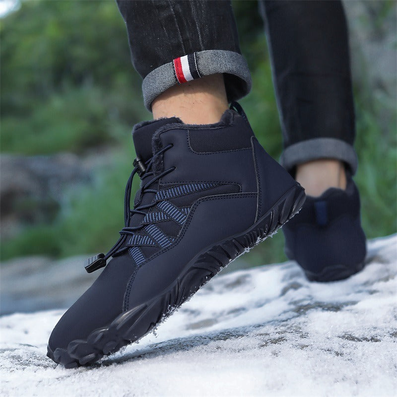 High top snow boots, cross-border new outdoor hiking, camping, and mountaineering shoes, skiing, anti slip, plush, and warm oversized cotton shoes