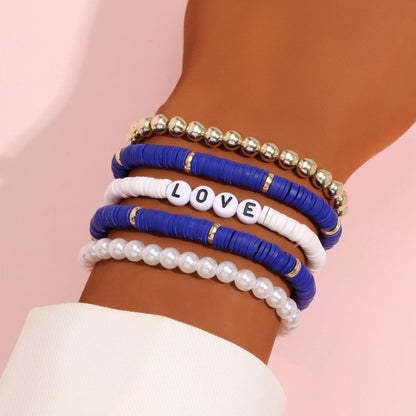 Colorful soft ceramic retro temperament pearl soft ceramic bracelet bracelet bracelet bracelet