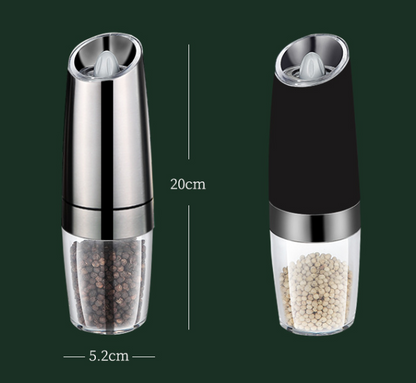 Homgeek Salt Pepper Mills Portable Automatic Electric Gravity Pepper Grinder Electric Pepper Grinder Kitchen Cooking BBQ Tools