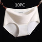 Non-Marking Underwear Women Ladies Ice Silk One-Piece Mid-Waist Large Size