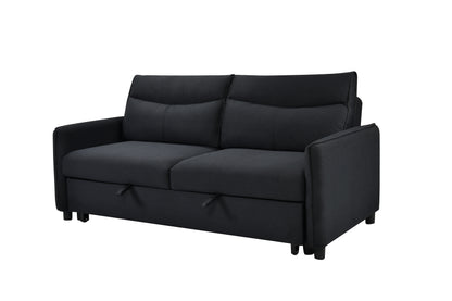 3 in 1 Convertible Sleeper Sofa Bed Modern Fabric Loveseat Futon Sofa Couch w/Pullout Bed Black