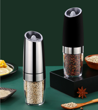 Homgeek Salt Pepper Mills Portable Automatic Electric Gravity Pepper Grinder Electric Pepper Grinder Kitchen Cooking BBQ Tools