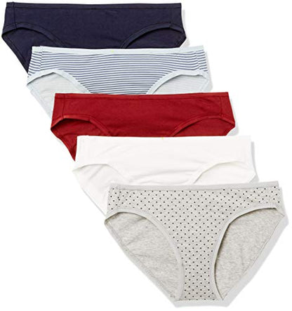 Amazon Essentials Women's Cotton Bikini Brief Underwear (Available in Plus Size), Multipacks