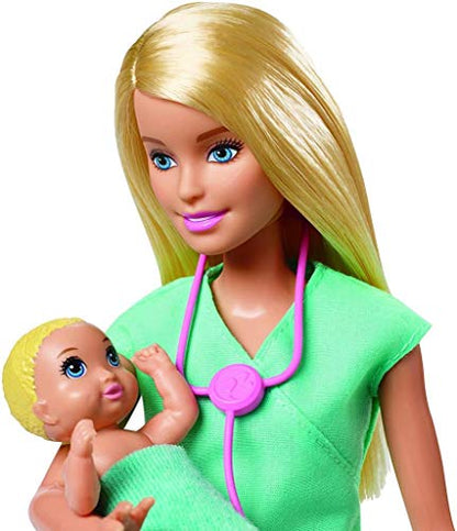 Barbie Careers Doll & Playset, Baby Doctor Theme with Blonde Fashion Doll, 2 Baby Dolls, Furniture & Accessories