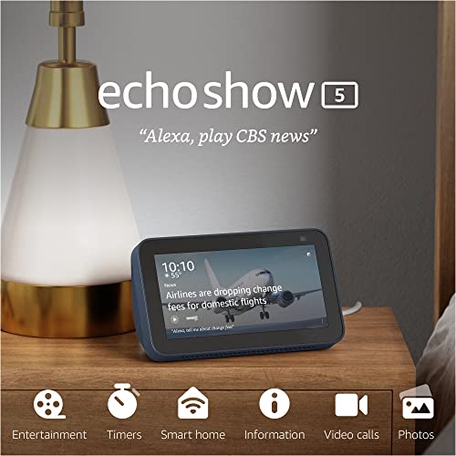 Echo Show 5 (2nd Gen, 2021 release) | Smart display with Alexa and 2 MP camera | Charcoal